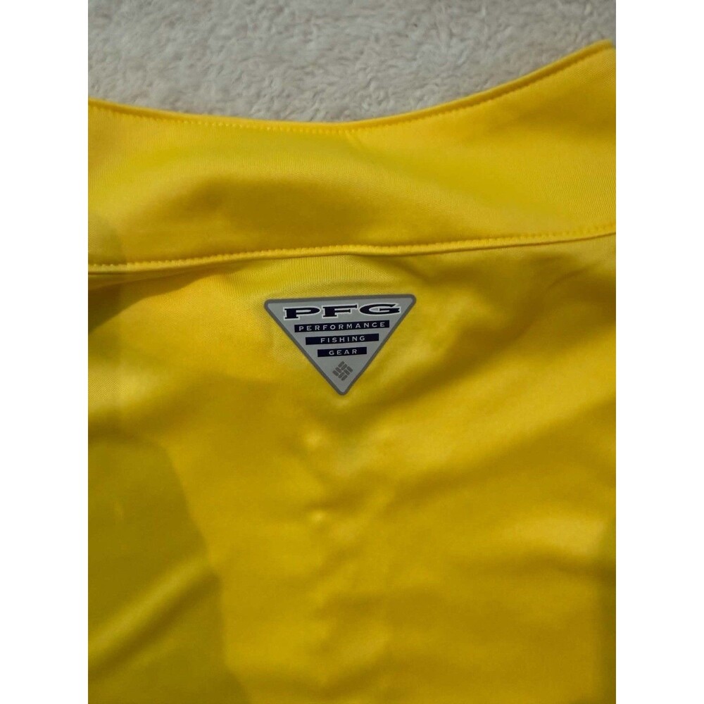 Columbia PFG Omni-Freeze Mens Large Yellow Vented 1/4 Zip Light Weight